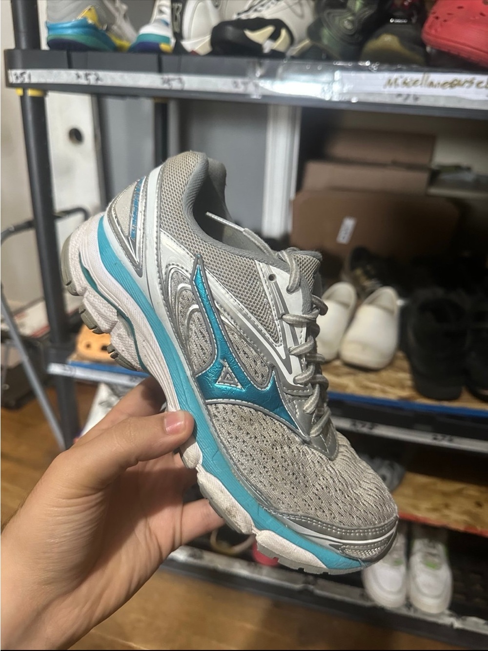 Mizuno Gray and Teal Women's Running Shoe
